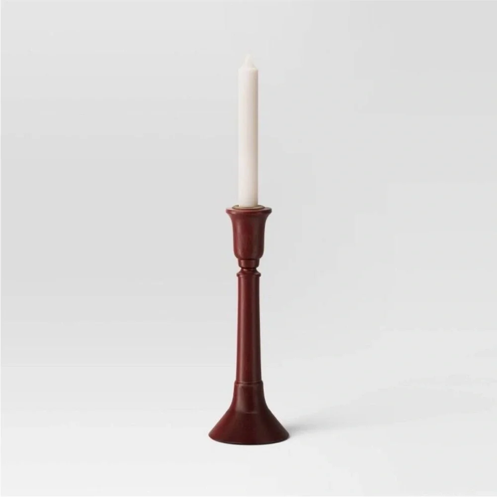Short & Tall Wood Turned Candleholder Set of 2-Threshold